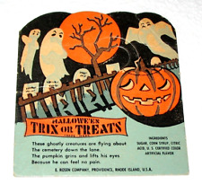 Suporte vintage Halloween década de 1940 E. Rosen, Graveyard Ghosts Trix or Treat Sucker comprar usado  Enviando para Brazil