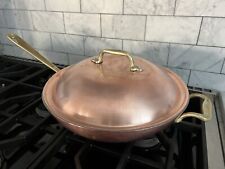 Rare Cop r Chef 4  quart Frying Pan Wok copper / stainless steel 12” X 3” W/ Lid for sale  Shipping to South Africa