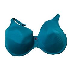 Cacique Bra Full Coverage Smooth Underwire Lane Bryant 46H Blue Satin, used for sale  Shipping to South Africa