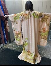 Vintage Handmade Japanese Wedding Uchikake Kimono Silk Embroidered Brocade Crane for sale  Shipping to South Africa