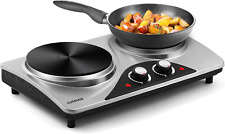 Double Hot Plate, CUSIMAX 1800W Double Burners Portable Electric Stove, Electric, used for sale  Shipping to South Africa