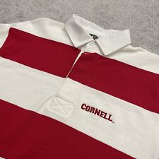 Camisa de rugby bárbara para hombre polo pequeño a rayas de la Universidad de Cornell roja blanca segunda mano  Embacar hacia Argentina