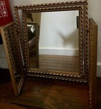 VINTAGE TRIPLE DRESSING MIRROR FRENCH INSPIRED DESIGN GOLD FINISHES BEAUTY GLAM for sale  Shipping to South Africa