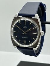 Vintage Rare Cyma Automatic Watch, Date At 6, Blue Dial Of Collection  for sale  Shipping to South Africa