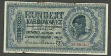 UKRAINA 100 KARBOWANEZ 1942 PICK-55 Fine na sprzedaż  PL