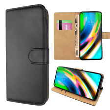 Funda protectora abatible billetera de cuero para Motorola Moto G9+ Plus (negra) negra segunda mano  Embacar hacia Argentina