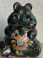 Fenton roxo carnaval vidro hipopótamo flores pintadas à mão por D.Robinson  comprar usado  Enviando para Brazil