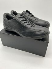 Używany, Ecco Damskie skórzane trampki Rozmiar 8,5 Czarne Skóra Retro Klasyczne wygodne buty na sprzedaż  Wysyłka do Poland
