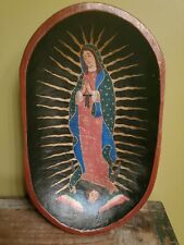 Arte Popular Mexicano Madera de Batea Guadalupe Pintado a Mano Firmado Carrera segunda mano  Embacar hacia Argentina