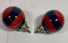 Used, Pottery Barn Kids Curtain Rod Finials Set of 2 Red & Blue Striped Nautical for sale  Shipping to South Africa