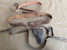 Italian Belt ww2 Sam Browne + Holster & Shoulder + REI Crossbody Band for sale  Shipping to South Africa
