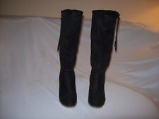 Botas femininas pretas de camurça sintética altura do joelho tamanho 5 1/2 comprar usado  Enviando para Brazil