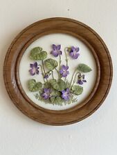 Vintage 3D Wall plaque Purple Flowers for sale  Shipping to South Africa