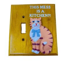 Vintage 1988 Wooden Switcheroo Figi Graphics Cat Light Switch Cover Wall Plate for sale  Shipping to South Africa