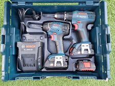 Bosch GSB 18-2-LI drill GDR 18V-LI Impact Driver 3x 1.3Ah Batteries Charger Kit for sale  Shipping to South Africa