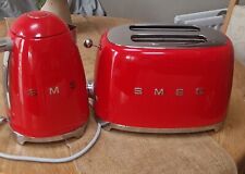 Used, Smeg Kettle & Two Slice Toaster Set Retro Style in Red for sale  Shipping to South Africa