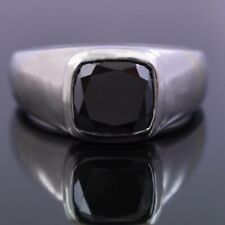 5 Ct Black Diamond Cushion Ring In 925 Sterling Silver AAA Certified Men's Ring for sale  Shipping to South Africa