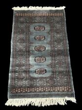 Vintage Hand-Knotted Wool Rug Blue Pakistani Bokhara 2'7 x 4'3 for sale  Shipping to South Africa