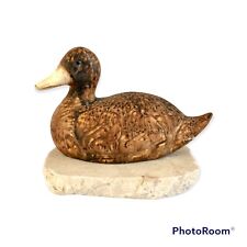 Vintage Female Mallard Stone Duck Figurine on Granite Slab for sale  Shipping to South Africa