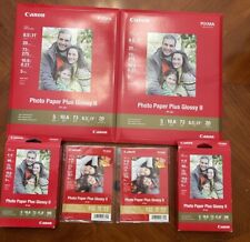 Lot of 6 Canon Pixma Photo Paper Plus Glossy II-40 8x11 & 210 4x6- 6 Packs Total for sale  Shipping to South Africa
