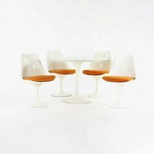 1960s Eero Saarinen for Knoll Tulip Dining Table and 4x White Tulip Side Chairs for sale  Shipping to South Africa
