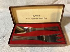 Used, MCM Burnco Four Seasons Salad and Fork Set Stainless Japan Appears Unused In Box for sale  Shipping to South Africa