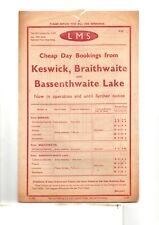 Lms bookings keswick for sale  HEANOR