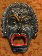 Máscara de Teatro de Cerámica Griega Azul Colorida - Réplica Decorativa Grande , usado segunda mano  Embacar hacia Spain