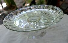Vintage large 13½ x 5 pedestal glass cake pie cupcake torte tart sandwich plate  for sale  Shipping to United Kingdom