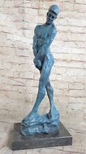 A Cast Nude Adam Auguste Rodin Special Patina Statue Figurine Bronze Sculpture  for sale  Shipping to Canada