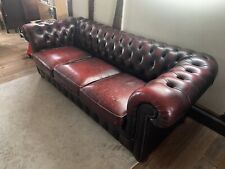 leather chesterfield sofa oxblood for sale  HARWICH