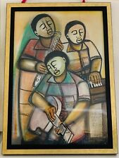 Original Pastel Painting Godfrey Ndaba 1977 Signed South African Art Jazz Trio for sale  Shipping to South Africa