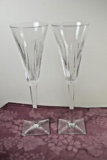 Par de copas de champán acanaladas de cristal Waterford Clarion vintage de 10", usado segunda mano  Embacar hacia Argentina
