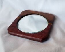 Vintage Handcrafted Wooden Pocket/ Hand Mirror Beveled Glass 2.5" Multiple Woods for sale  Shipping to South Africa