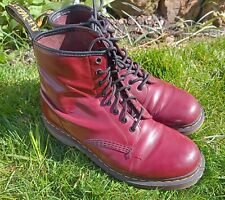 DR MARTENS - Cherry red leather boots - 8 Hole - Size 9 odd pair for sale  Shipping to South Africa