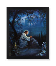 Jesus Christ Prays At Gethsemane Religious Wall Picture Black Framed Art Print comprar usado  Enviando para Brazil
