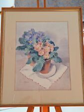 Used, Original Watercolour, Signed - Garden Pots with Flowers for sale  Shipping to South Africa