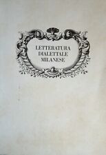 Letteratura dialettale milanes usato  Montecatini Terme