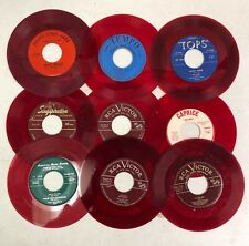 Lote de 10 discos de vinil de cor vermelha 45 rpm para artesanato e decoração 7" comprar usado  Enviando para Brazil