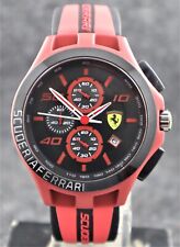 Luxury Ferrari Men Chronograph Black Dial Quartz Rubber Band Working Wristwatch for sale  Shipping to South Africa