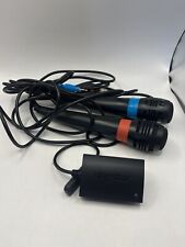 2x PS2/PS3 Singstar Microphones Mics (Red & Blue) + USB Dongle Adapter for sale  Shipping to South Africa