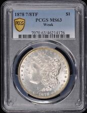 Usado, 1878 7/8TF $1 7TF, reverso de 1878 Morgan Dollar PCGS MS63 comprar usado  Enviando para Brazil