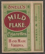 VINTAGE CIGARETTE/TOBACCO PACKET-#155- HULL ONLY - SNELLS MILD FLAKE for sale  Shipping to South Africa
