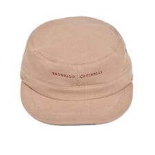 Brunello Cucinelli HOMBRE Beige Cadete Estilo Algodón Logo Sombrero comprar usado  Enviando para Brazil