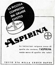 Pubblicita 1933 aspirina usato  Biella