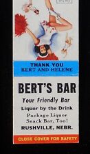 1950 Bert's Bar Helene Licor by the Drink Snack Bar Sexy PinUp Rushville NE MB segunda mano  Embacar hacia Argentina