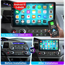 Rádio estéreo veicular 64G Android 13 Apple CarPlay GPS WiFi para Honda Civic 2006-2011 comprar usado  Enviando para Brazil