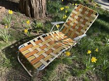 Cadeira de gramado dobrável vintage de alumínio malha espreguiçadeira praia laranja LIMPA comprar usado  Enviando para Brazil