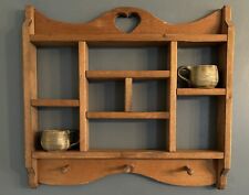 Vintage Farmhouse Country Wood Wall Shelf Display 19"H Heart Curio Cottage for sale  Shipping to South Africa
