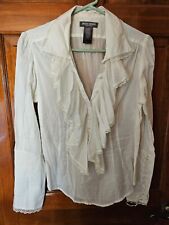 Vintage Bisou Bisou Victorian Style Ivory Blouse - Large - Excellent Condition for sale  Shipping to South Africa